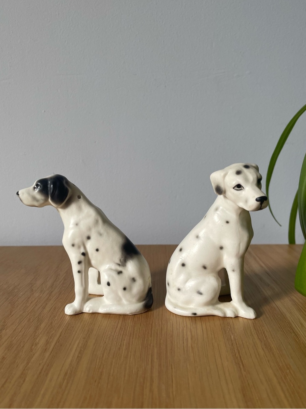 Vintage Midcentury Dalmatian Dog Salt Pepper Shakers Lego Japan Fine Bone China